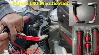 INSTALL LEVER PROTECTOR GUARD | HAND GRIP CHANGE IN PULSAR 150 ,180,220F | pulsar150 modification