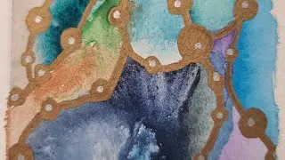 Creating 6 mini abstract mixed media paintings to help with anxiety