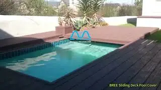 Bree Automatic Sliding Deck Pool Cover Outdoor Inground Retractable Swimming Pool Cover