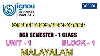 BCS 011| Computer Basics & Pc Software | Computer their origin and applications |BCA|Malayalam Class