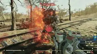 Ash Cavers with destroyed Protectron {Burning Springs Object Random Encounter 5} | Fallout 76
