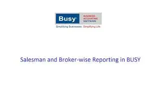 Salesman and Broker-wise Reporting in BUSY Software