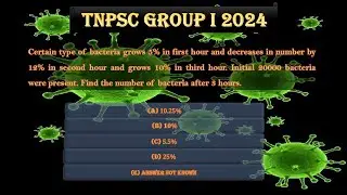 TNPSC Group 1 2024 | Successive Percentage Change Trick | Bacteria Growth Problem Solved!