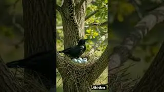 Mother Crow Birds saves Her Egg 🐍 AI Shorts #birds #crow #love #egg #wildlifefight