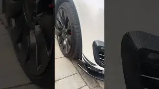 Tesla model y done up with full lip kit and carbon spoiler and canards #tesla #modely #performance
