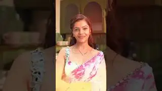 Rubina looks pretty in a tie dye saree with mirror work. #rubinadilaik #actress #sareelove #shorts