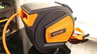 VEVOR Retractable Air Hose Reel, 3/8IN x 65FT Hybrid Air Hose Max 300PSI, Air Compressor Hose Reel