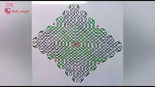 Unique 25 - 1 Straight Dots Chikku Rangoli || Big Sikku Kolam || SDR Rangoli