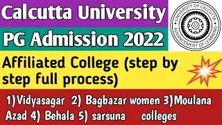 CU Affiliated Colleges PG admission process 2022|Step by step|MA Msc Mcom admission 2022