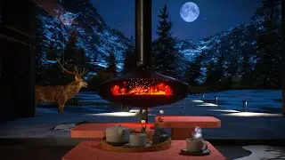 🏞️ Mountain Retreat Serenity: Cozy Villa Ambience with Fireplace 🔥 Bliss and Tranquil Brown Noise 🌲✨