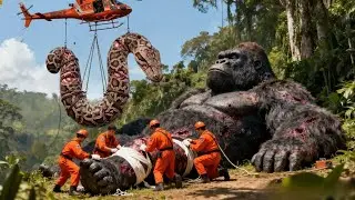 bigfoot vs Giant Python Snake  Heroic Rescue Mission on Skull Island