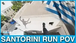 Running Across Santorini Rooftops - POV Parkour