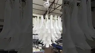 Clear Murano Glass Petal Chandelier