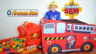 Fire Engine Truck Inflatable Ball Pit Fireman Sam Toys Kids Video Feuerwehrmann Sam