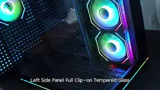 DIYPC ARGB-DC200-BK Black Dual USB3.0 Tempered Glass ATX Gaming Computer Case