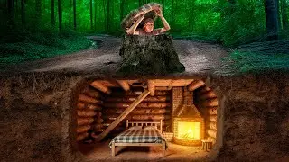 Complete construction process. Secret dungeon in a stump. Survival dugout in a dense forest 🌲