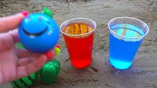Learn Colors for Kids Sand Molds Pj Masks Magic water Rainbow Shovels Tools
