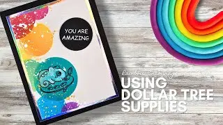 Dollar Tree Rainbow Chameleon Encouragement Card