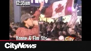 Blue Jays fans celebrate after Joe Carter's 1993 World Series winning home run | FROM THE ARCHIVES