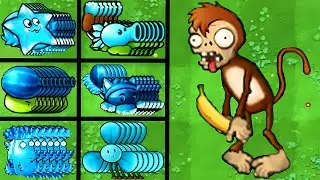 PVZ 1 Hybrid Challenge | All Hybrid Ice Plants Vs Monkey Zombie | Epic Battle!