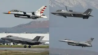 March ARB Airshow 2023 : Fly-bys F-35A, F-35B , F-16C And A-10