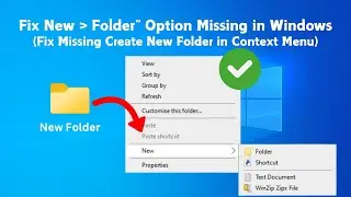 Fix New Folder Option Missing in Windows 10 Context Menu!
