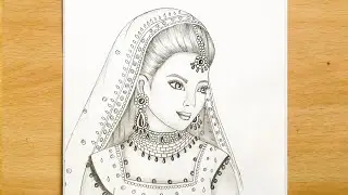 Indian Bride Drawing Easy | Bride Drawing Step by Step