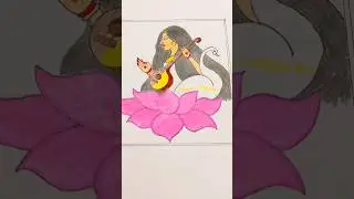 #Easy Ma Saraswati drawing #for kids