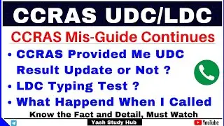 Important for All CCRAS UDC/LDC Students | CCRAS UDC Result Update | CCRAS LDC Typing Test Update
