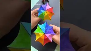 DIY Paper Umbrella Step By Step| DIY Paper Art For Kids #papercrafttutorial #paperart #papercutting