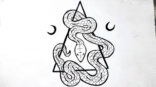 How to draw a snake easy || Snake drawing tutorial || Tattoo drawing