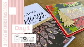 DAY 1 of 31 Days of Christmas Cards | Using 1 Stencil to Create 2 Cards | Creative Design Team