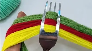Super easy 4 Beautiful Woolen Yarn Flower making ideas with Fork | Easy Sewing Hack 