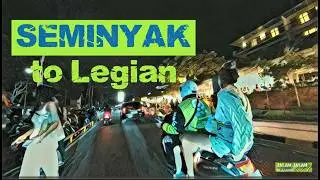 Suasana malam dijalan Raya Seminyak menuju ke jalan Legian, Kuta.