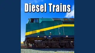 Small Diesel Passenger Train Passes by over Trestle