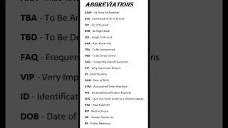 Common Abbreviations Everyone Should Know!