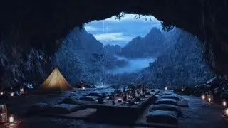 COZY CAVE RAIN & ROLLING THUNDER ⛈️ FALL ASLEEP FAST IN 5 MINUTES (DEEP SLEEP AID)
