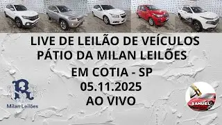 LIVE DE LEIL&Atilde;O DE VE&Iacute;CULOS NO P&Aacute;TIO DA MILAN LEIL&Otilde;ES  DIA 05.11.25