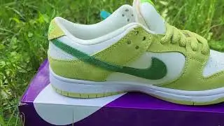 Кроссовки nike sb dunk low green apple