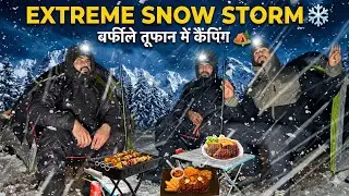 Winter Night Camping in Heavy Snowstorm ❄️ | Dark Night Survival🥶