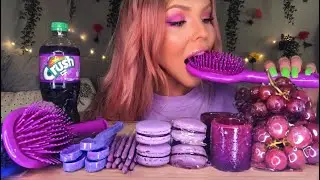 ASMR EDIBLE SPOONS, SHOT GLASS, HAIR BRUSH, TANGHULU, MACARON, MOCHI MOST POPULAR ASMR FOODS MUKBANG
