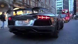 BLACK CHROME Lamborghini Aventador Sounds in London!