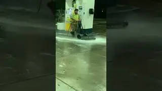 Deep Cleaned: The Power of Hot Water Pressure Washing on Gas Station Concrete.