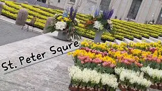 St. Peter Square  Beautiful  Flowers  decoration  One week  ago  #easter