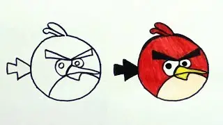 How To Draw Angry Birds Colour  | Easy And Simple Drawing | Step By Step | Drawing For Kids MQR