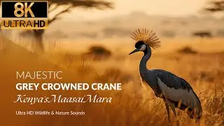 Grey Crowned Crane Feeding in 4K | Lake Nakuru National Park Kenya