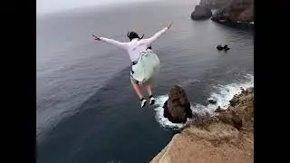 BASE jumping with AI off of Santa Cruz Island (as if)