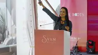 MC Afshan Syed hosting the launch of &ldquo;Roots&rdquo; by Svam Realty!