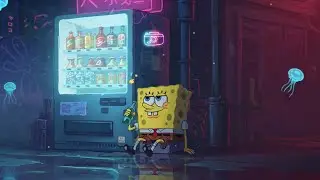 【Ｎｉｇｈｔ　Ａｎｄ　Ｃｈｉｌｌ】🌧️ SpongeBob Neon Vending Night &ndash; Lofi Hip Hop Mix ~ Beats To Relax / Study To