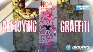 Vandalism Part 1 - Using 5 different chemical treatments to remove graffiti from this property.